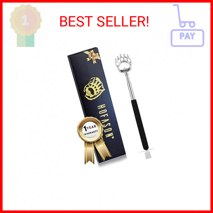 HOFASON Back Scratcher with Gift Box, Extendable Telescopic Bear Claw Back Scrat