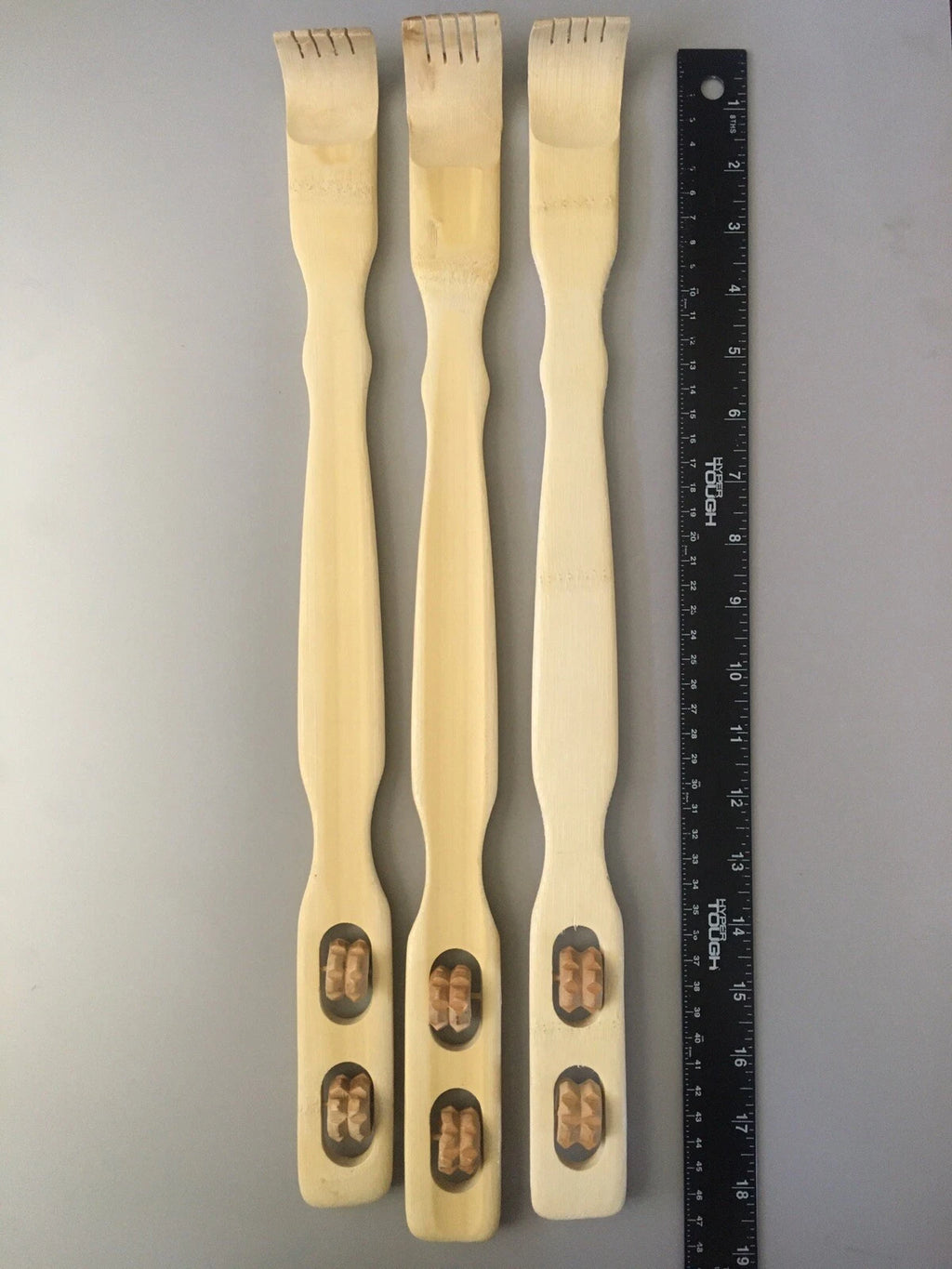 3Pcs Bamboo Wooden Itch Therapeutic Relaxer Back Scratcher w/ Massage Rollers US