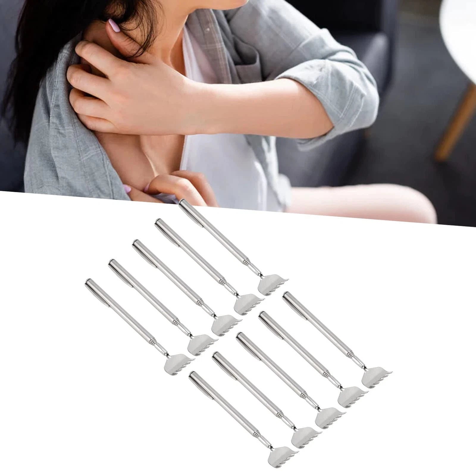 10Pcs Telescoping Back Scratcher, Back Scratcher Extendable Stainless Steel P...