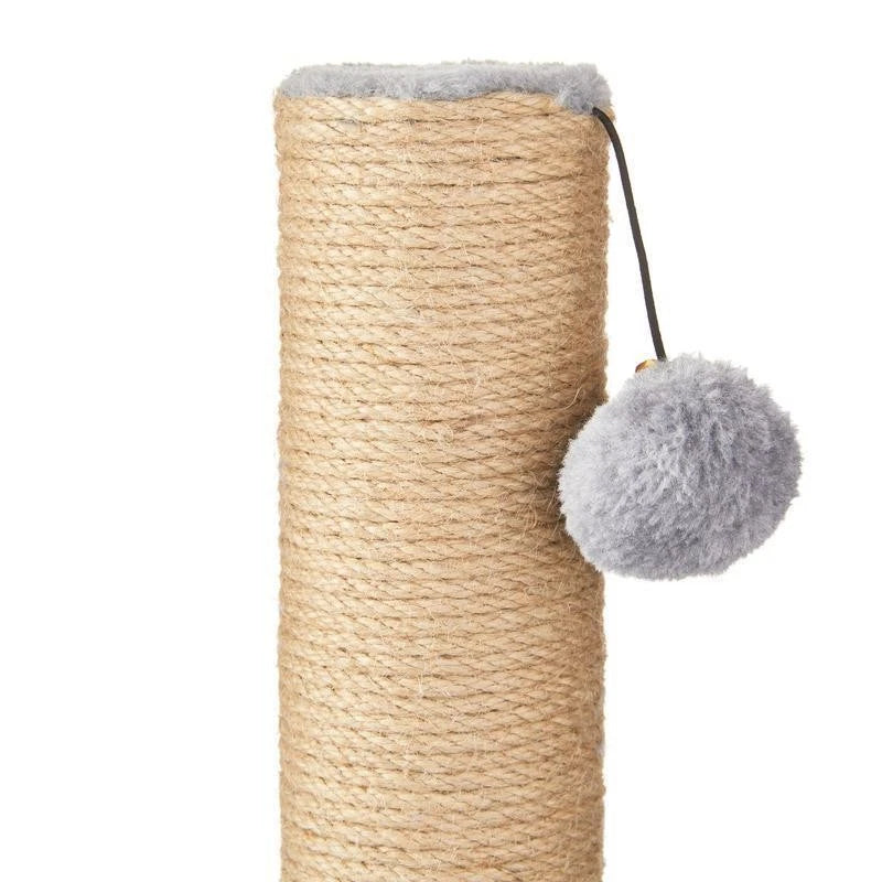 Rubber Massager Jute Cat Scratching Post Multi-Activity Pom-Pom Toy Scratcher US