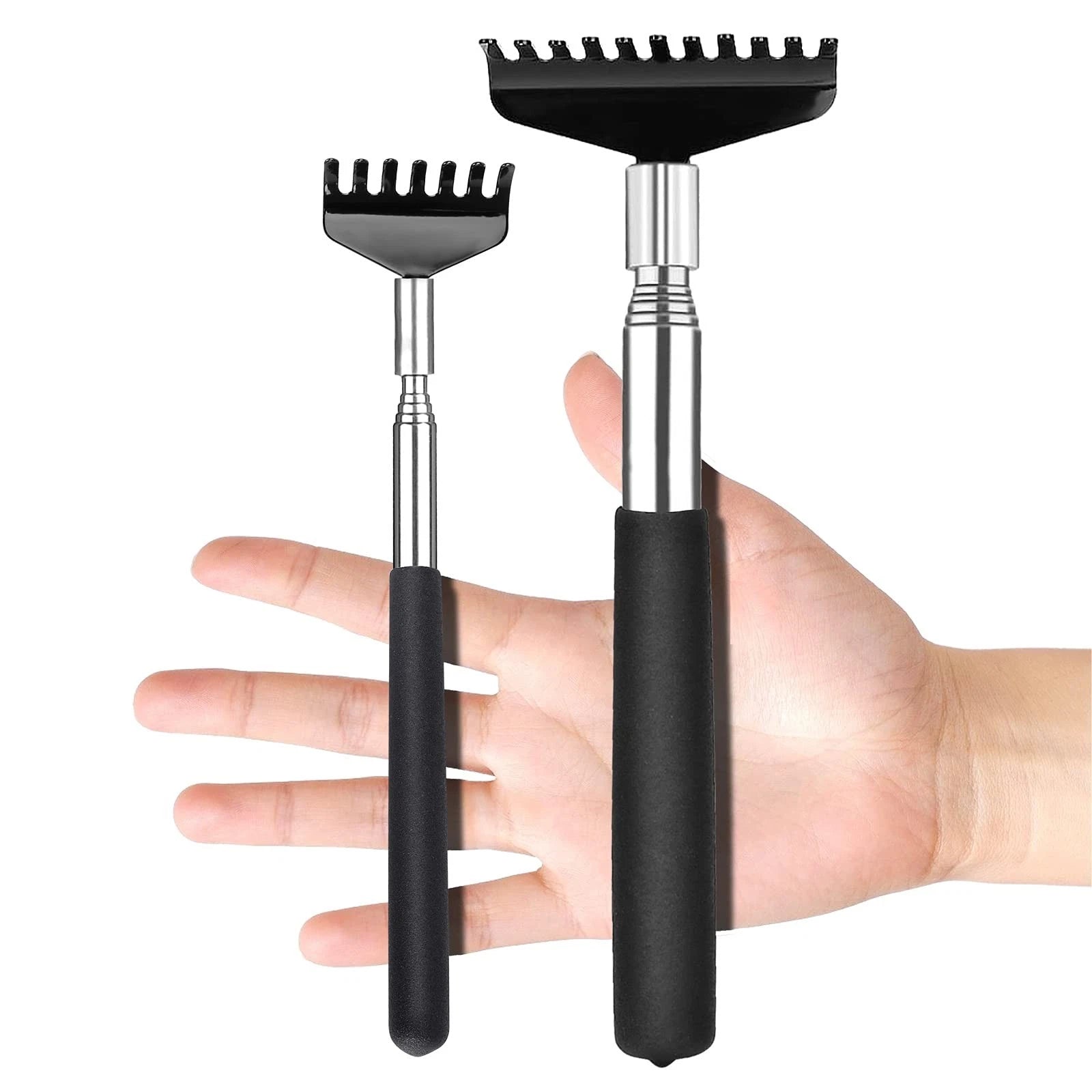 Oversized Back Scratcher Set, 2 Pack Portable Extendable Stainless Steel Tele...