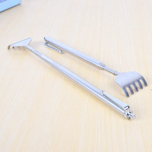 2pcs Portable Stainless Steel Back Scratcher Retractable Stop Itching Tool Claw
