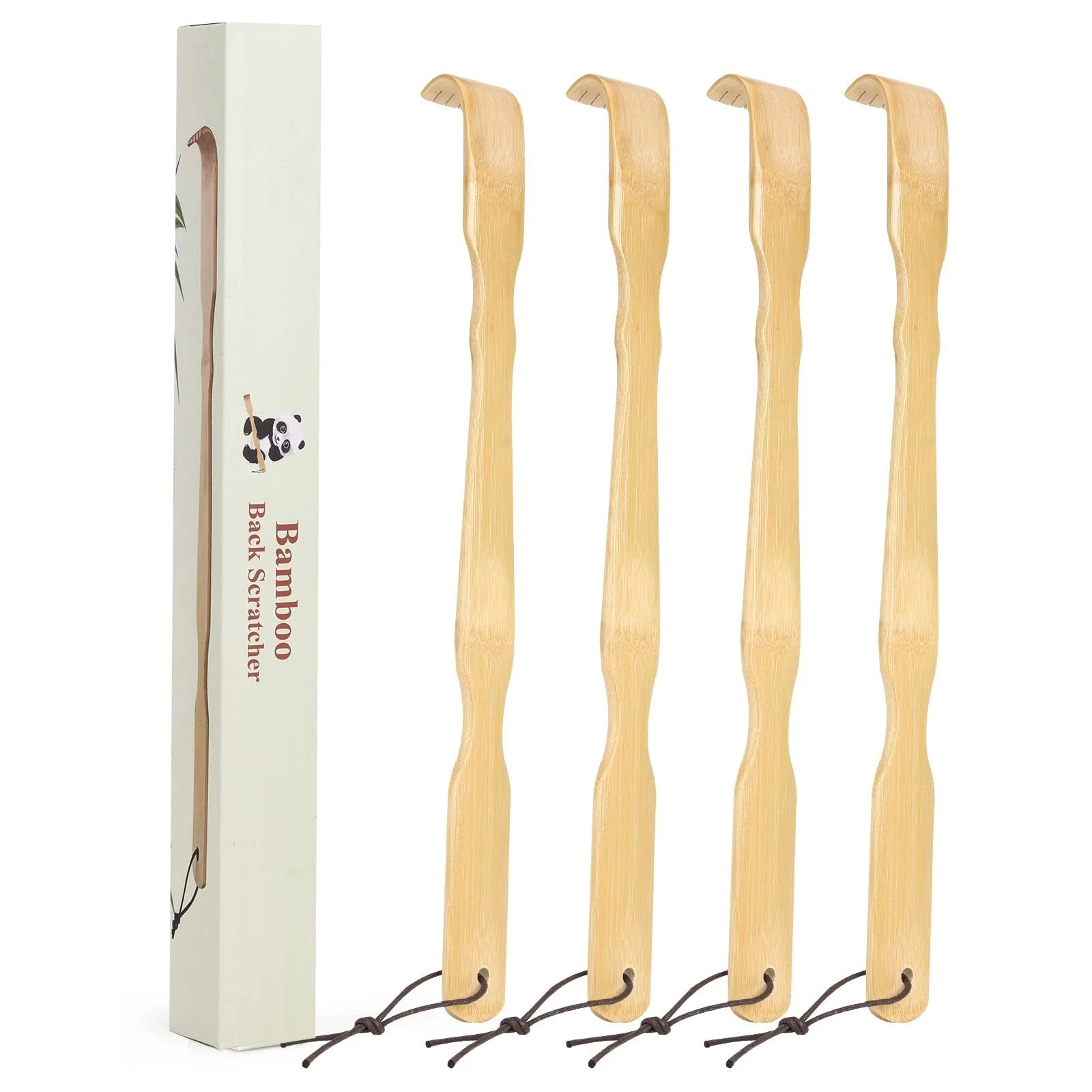 4 Pack 17 Inch Wooden Back Scratcher Body Massage Tools