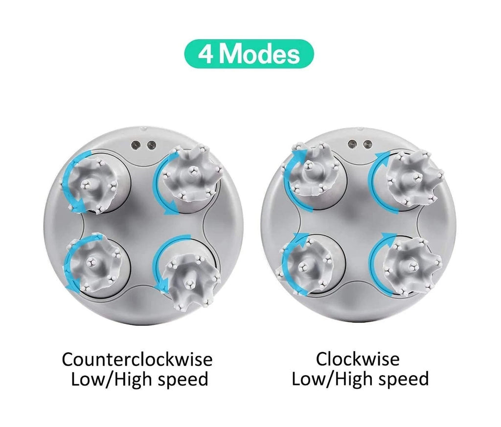 LATME Scalp Massager with 4 Replacement Massage Heads Portable Head Scratcher...