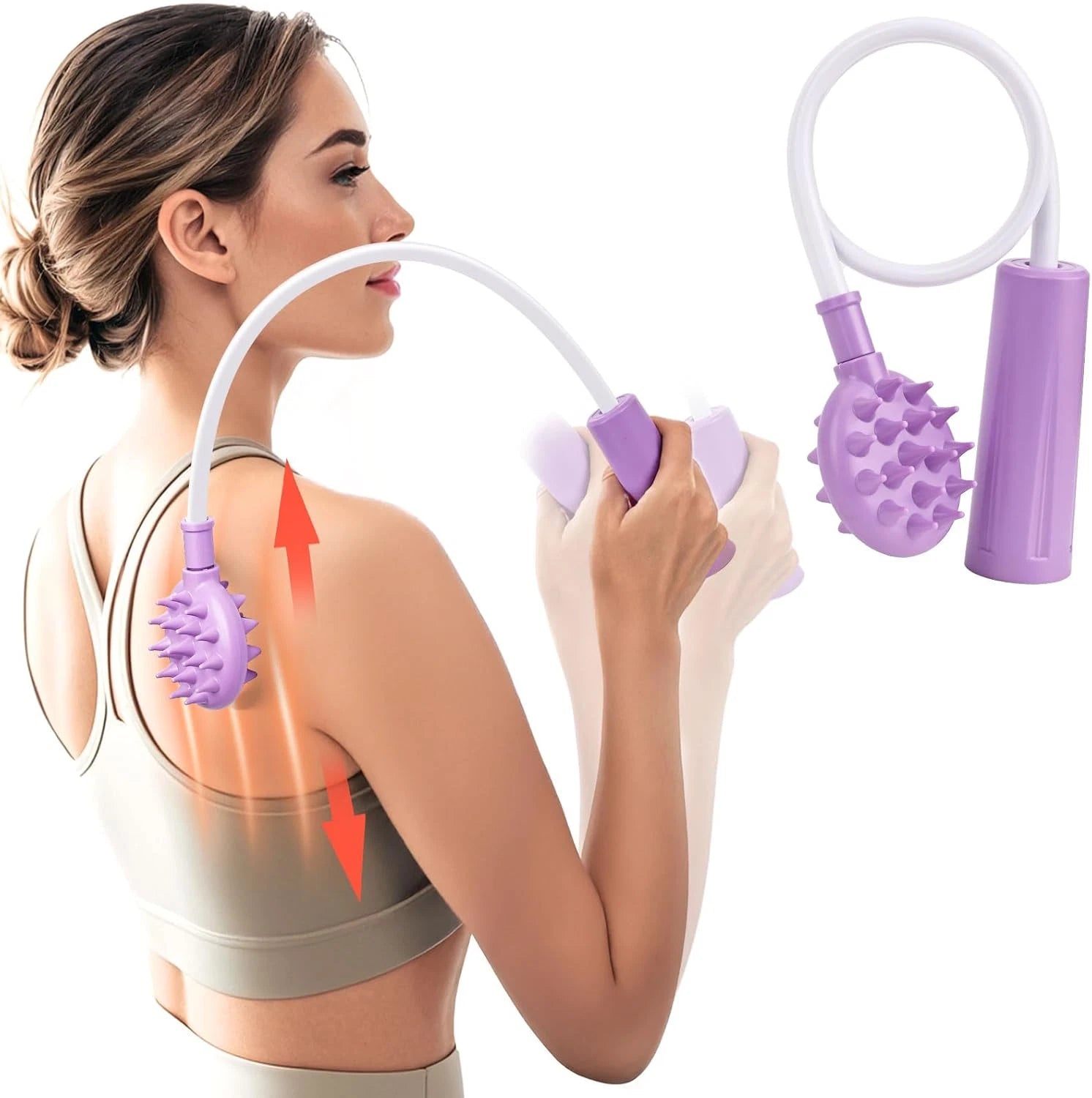 Upgraded Curved Back Scratcher Women 360 Reach Effortless Flexible Backscratcher