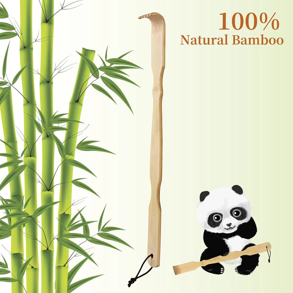 Bamboo Back Scratcher,100% Natural Bamboo Back Scratchers for Itching Relief,Str