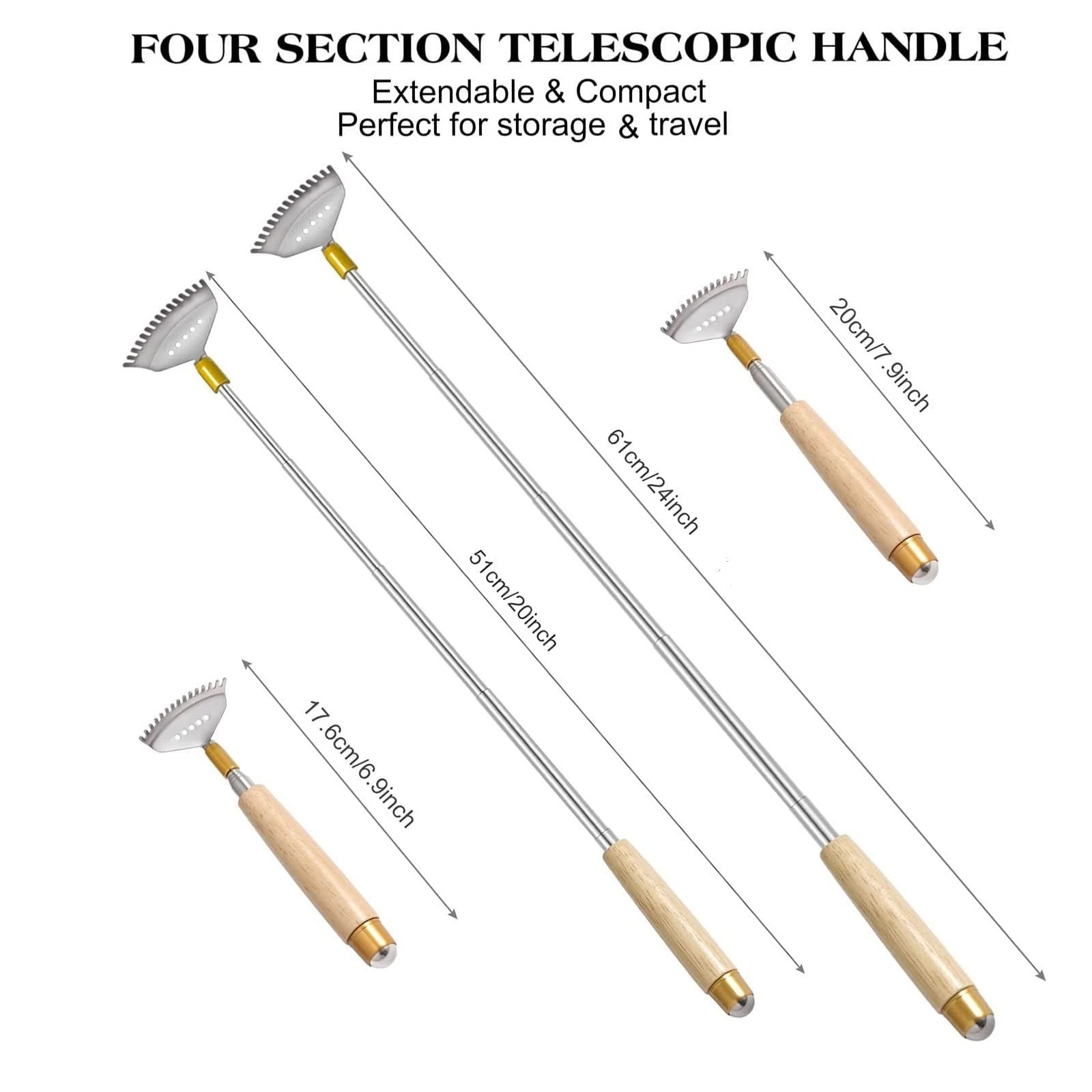 2Pcs Back Scratchers, Metal Extendable BackScratchers for Adults Kids 2 Sizes...