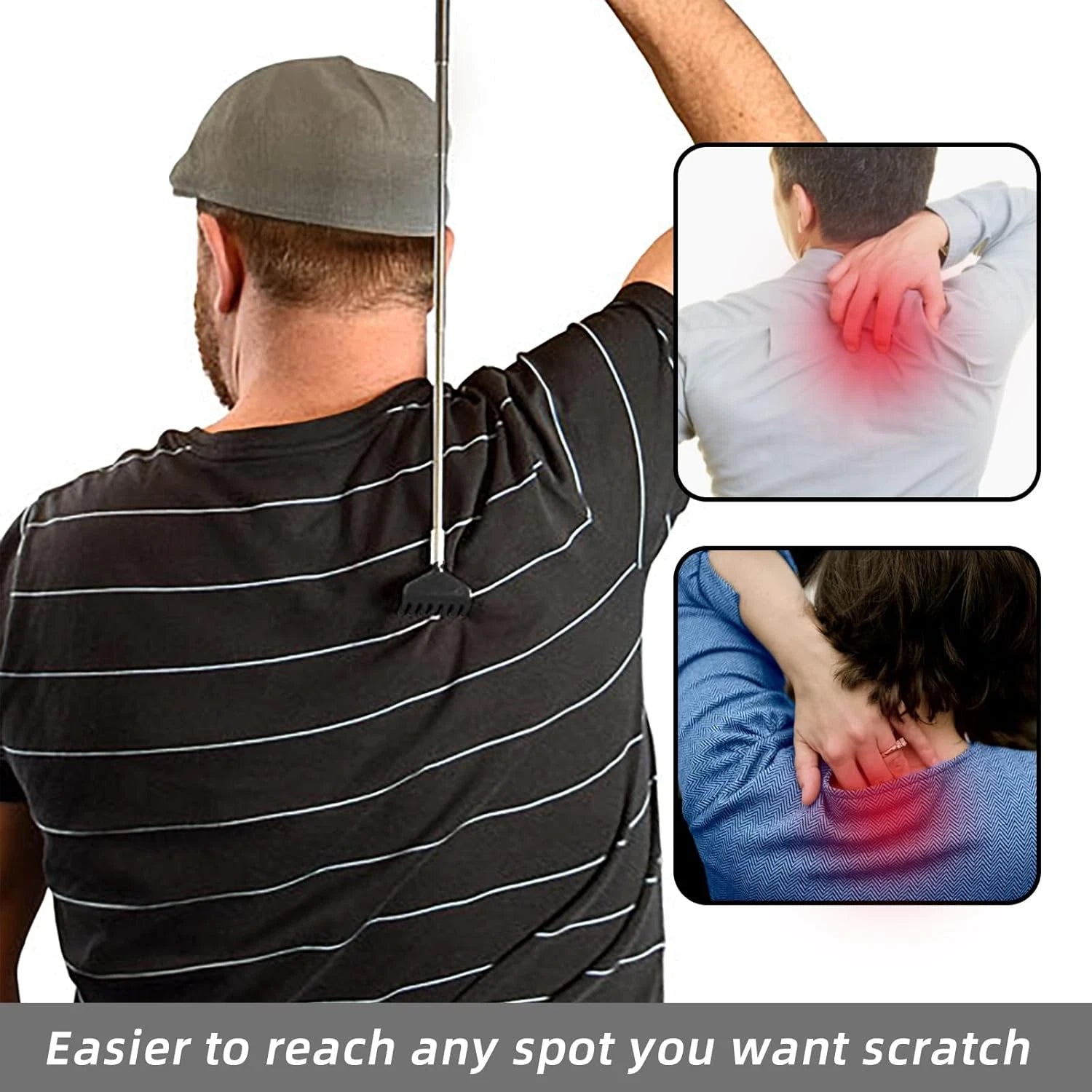 3 Pack Back Scratcher,Metal Portable Telescoping Back Scratchers with Rubber New