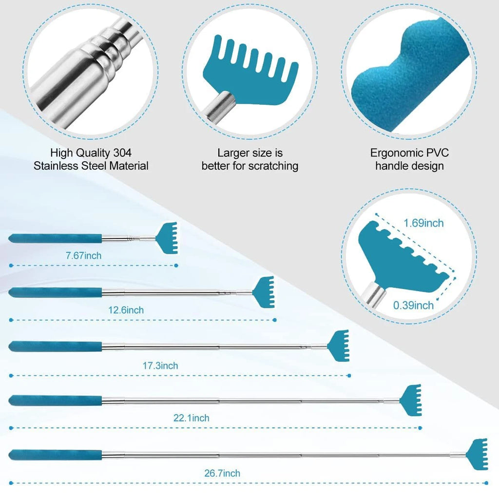 Yeipis 3 Pack Different Back Scratcher Metal Portable Telescoping Back scratcher