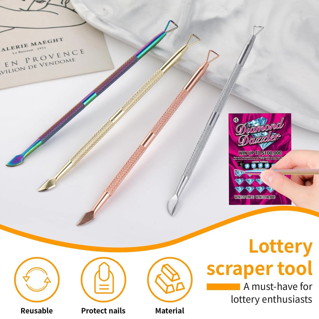 4 Pcs Metal Lotto Scratcher Label Scraper Lottery Ticket Scratcher Tool