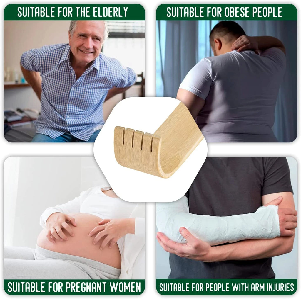 Renook Back Scratcher, 16.5In Pack of 6, Traditional Finger-Like Bamboo Wooden