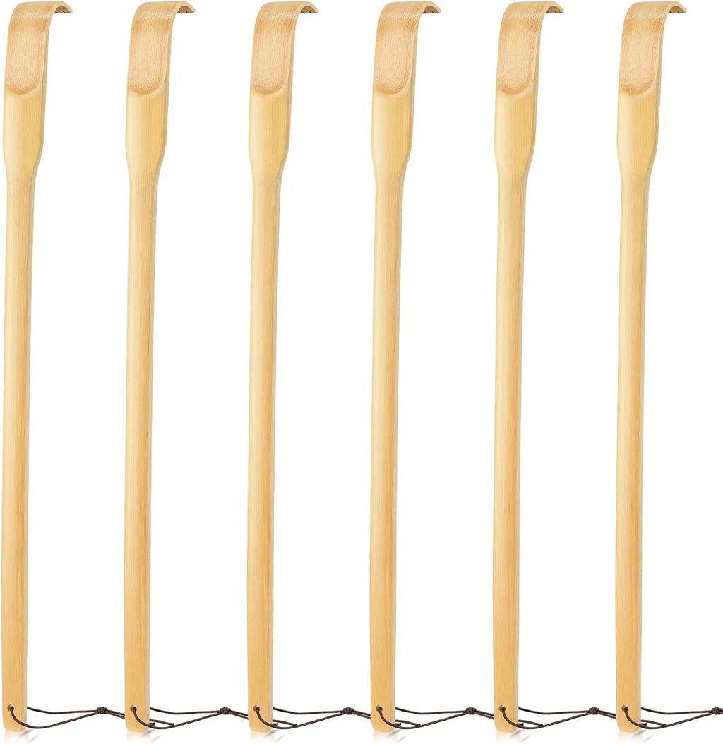 Renook Back Scratcher, 16.5In Pack of 6, Traditional Finger-Like Bamboo Wooden B