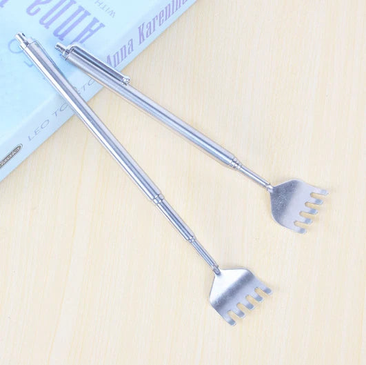 2pcs Portable Stainless Steel Back Scratcher Retractable Stop Itching Tool Claw