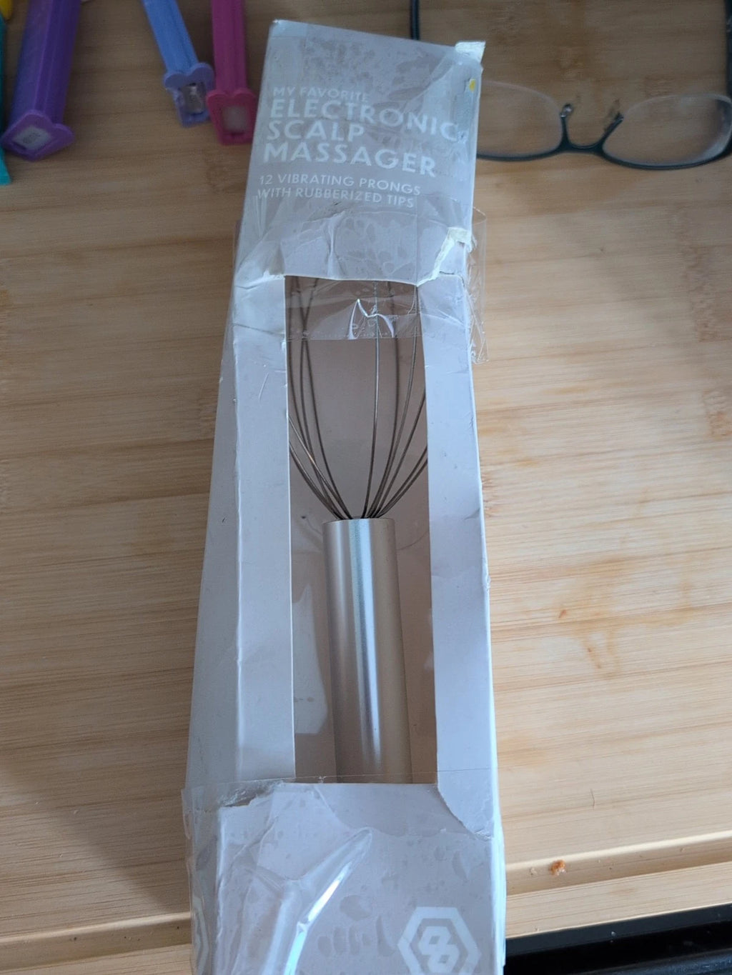 Electric Scalp Massager Portable Head Scratcher Massager Handheld Batteries Open