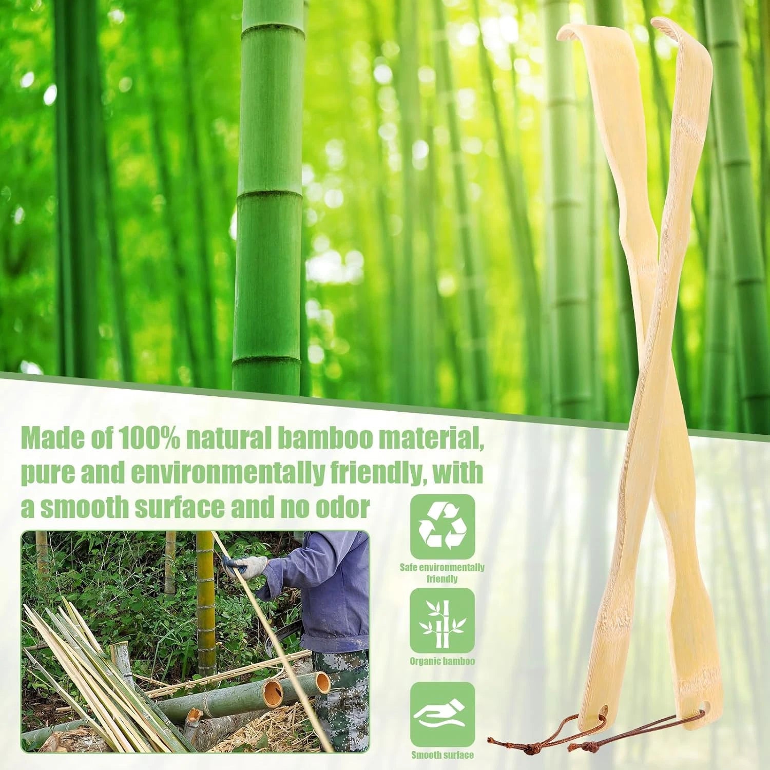 3 Pack Wooden Bamboo Back Scratcher for Adults Men Women, Small Funny Gifts for