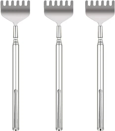 Telescopic Back Scratcher Set - 3 Pack Metal Hand Massagers for Gifts