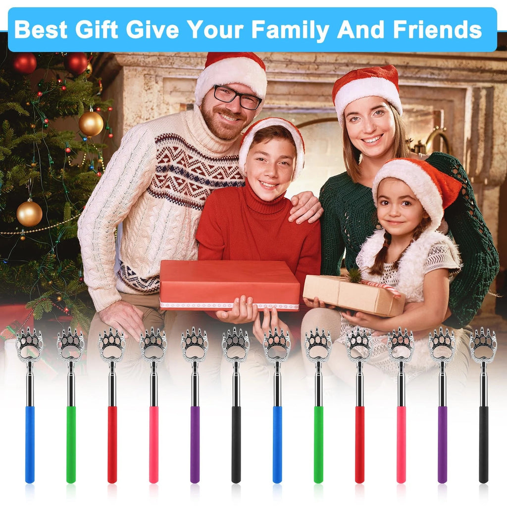 12 Pack Telescoping Back Scratcher Bear Claw Back Scratchers with Rubber Handle