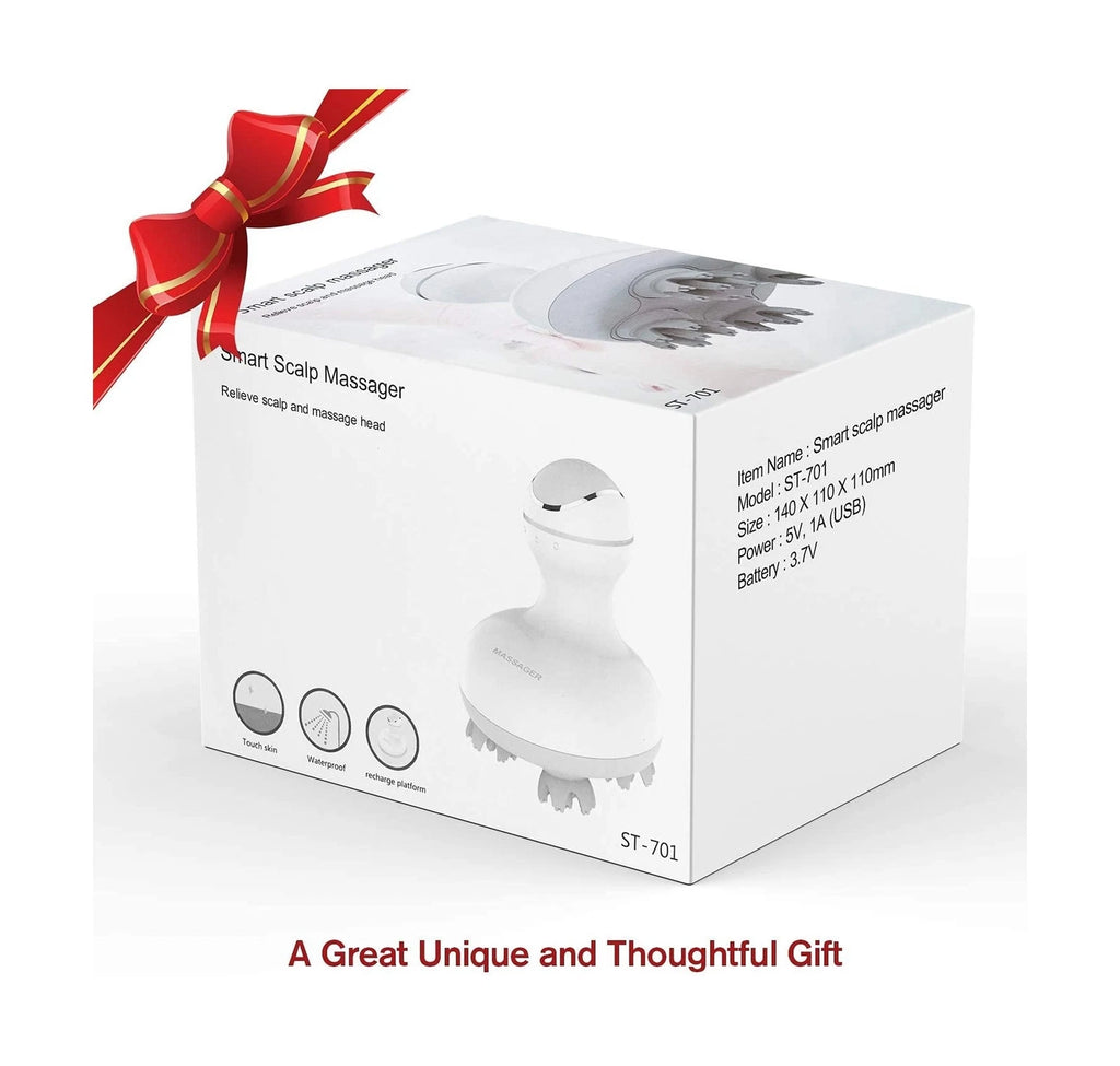 LATME Scalp Massager with 4 Replacement Massage Heads Portable Head Scratcher...