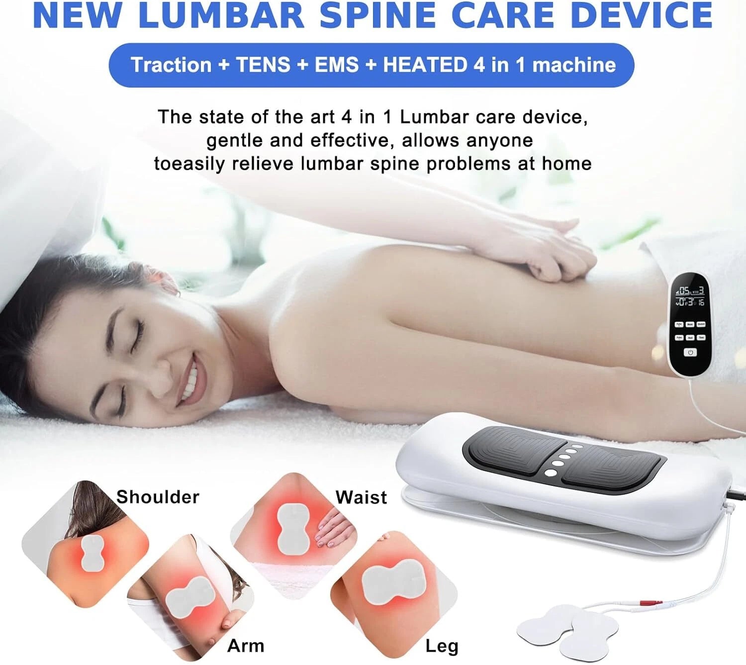 Electric Lumbar Traction Massager Adjustable Vibration Massager Waist Spine