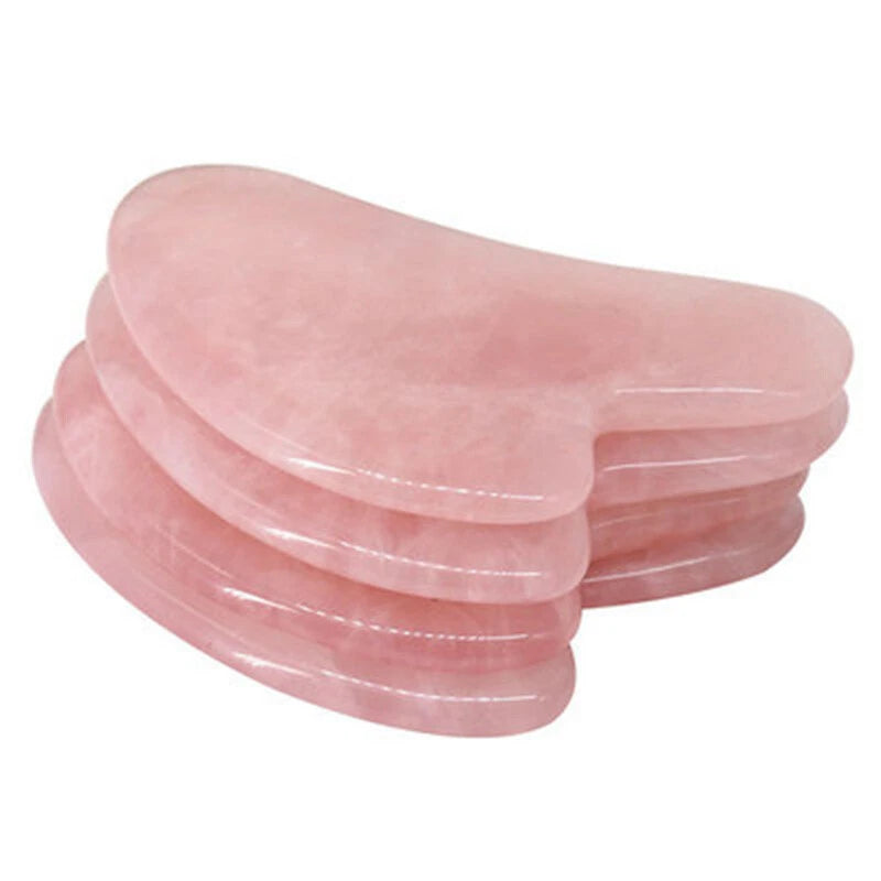 Natural Gua Sha Board Rose Quartz Face Massager Jade Stone Facial Body Scraper