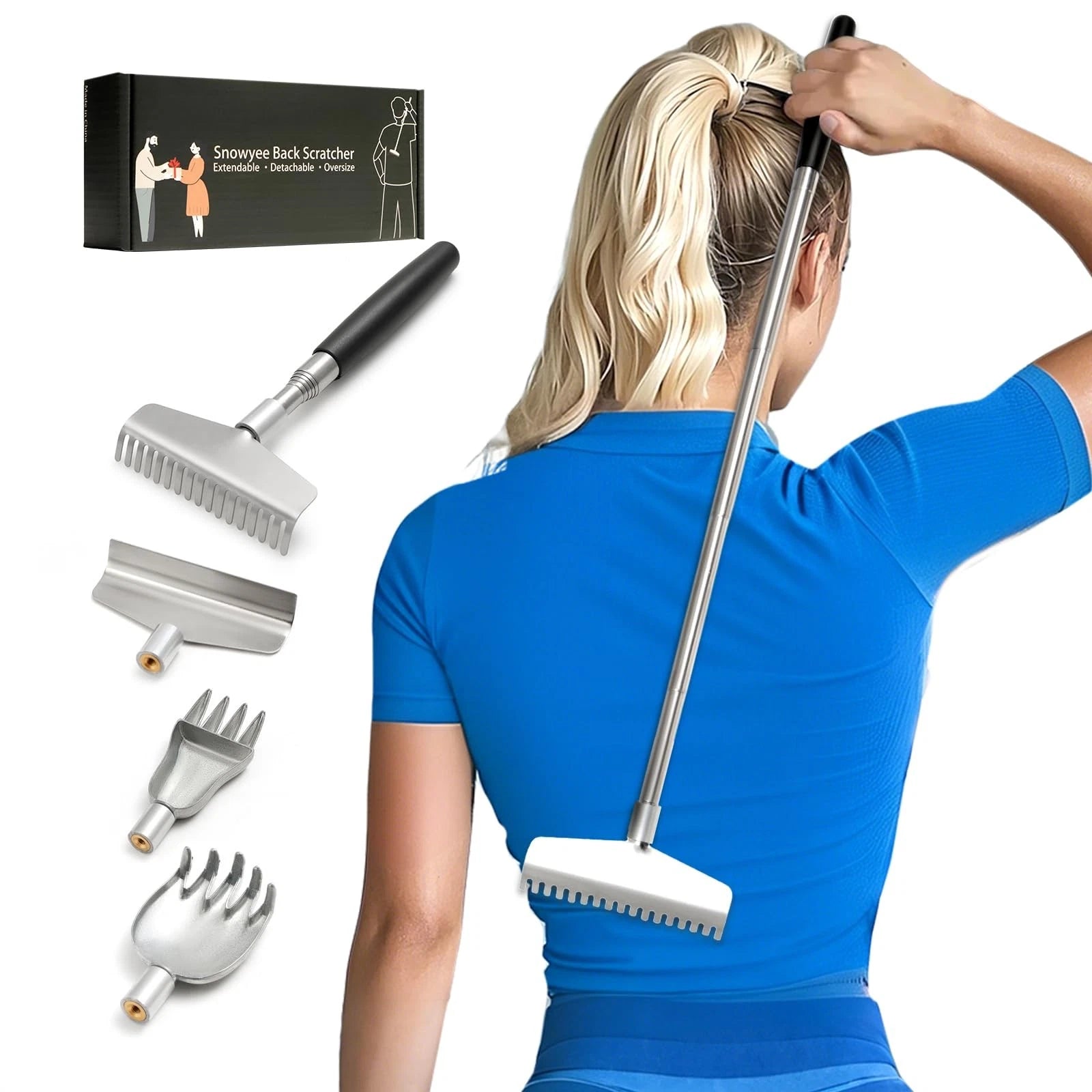 Oversized Back Scratcher Detachable Backscratchers Extendable with Extra Larg...