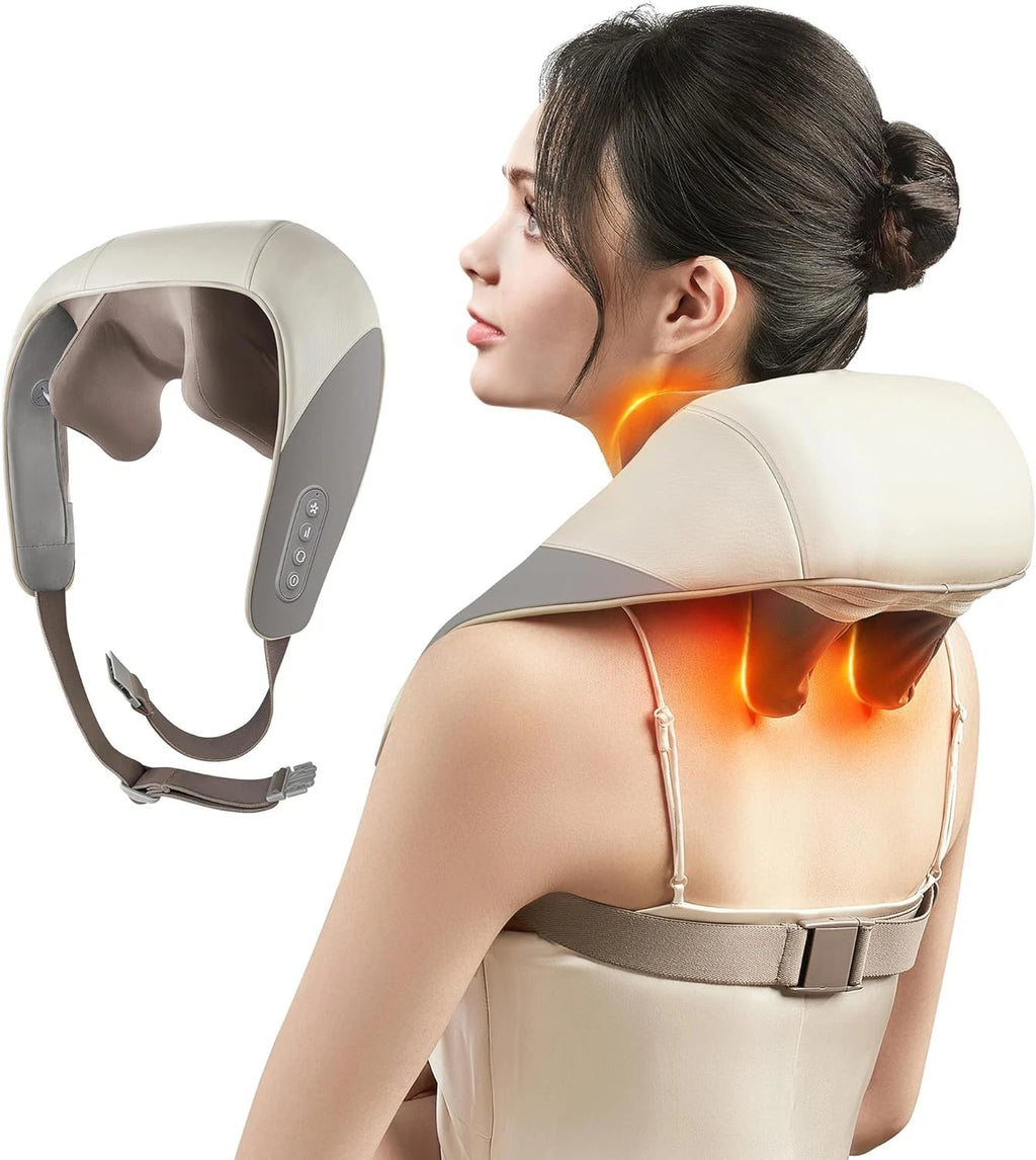 SORELAX Mini Shiatsu Neck Massager, Shoulder Massager with Heat for Pain Relief