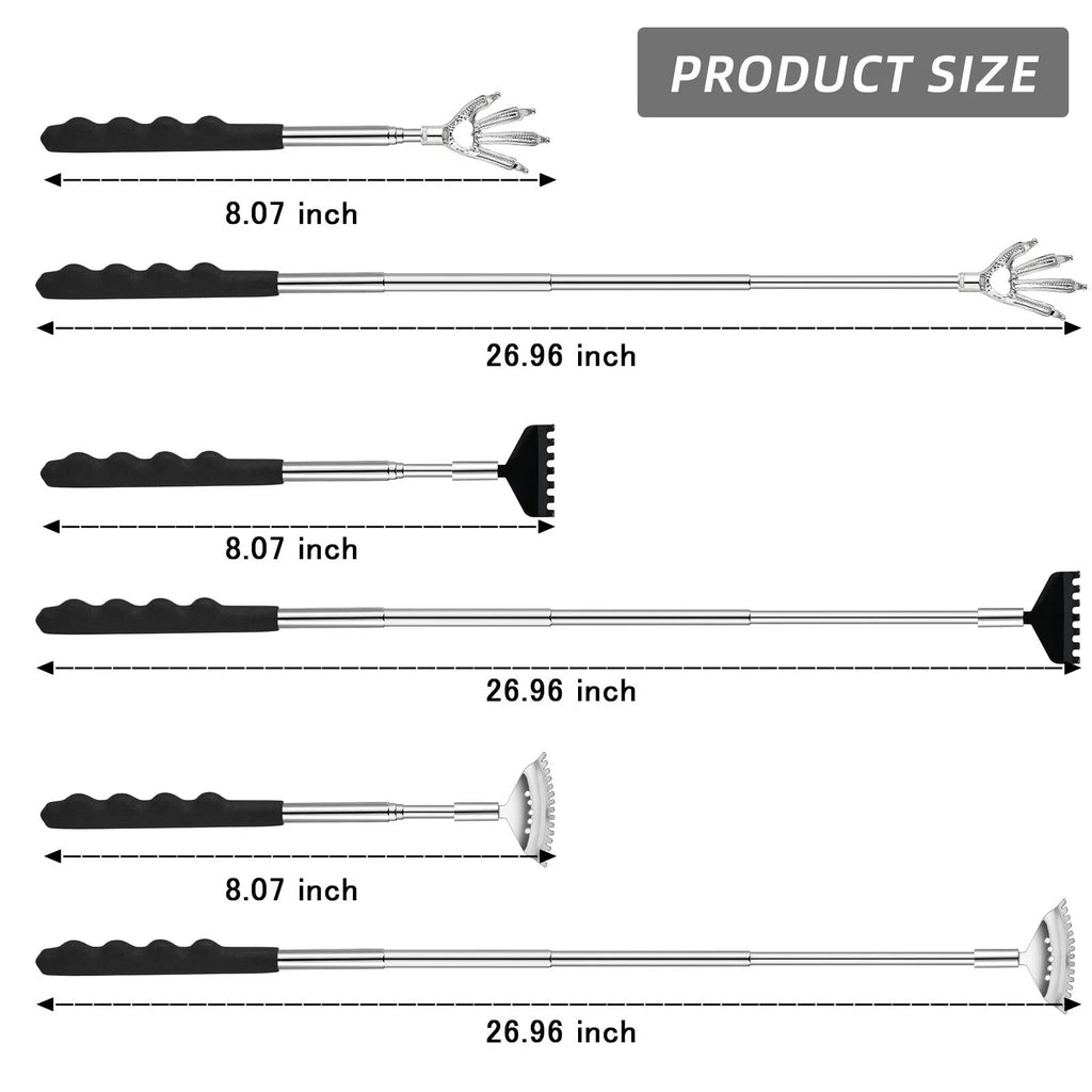 Back Scratcher 3 Pack Different Design Stainless Telescopic Back Scratchers