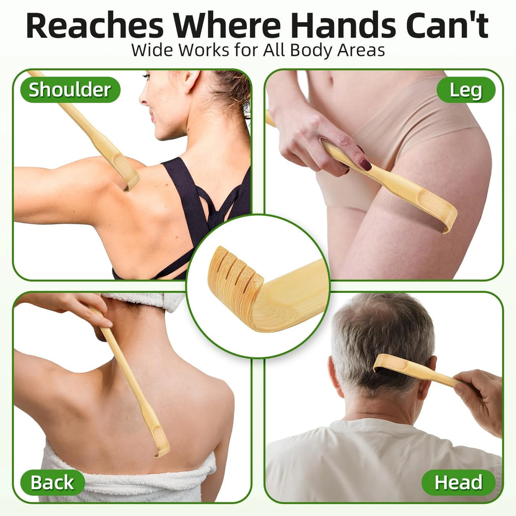 12 Pack Wooden Bamboo Back Scratcher, 16.5 Inch Long Handle Back Scratchers, ...