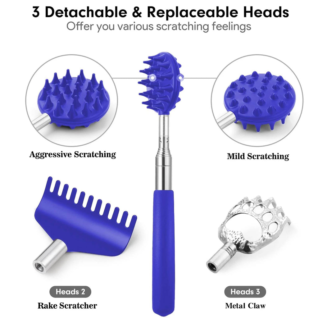 Telescoping Back Scratcher with 3Pcs Detachable Scratching Heads Back Scratch...