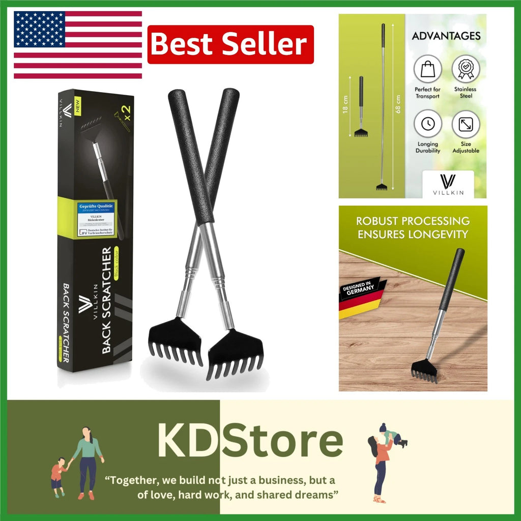 Stainless Steel 2-Pack Telescopic Back Scratcher