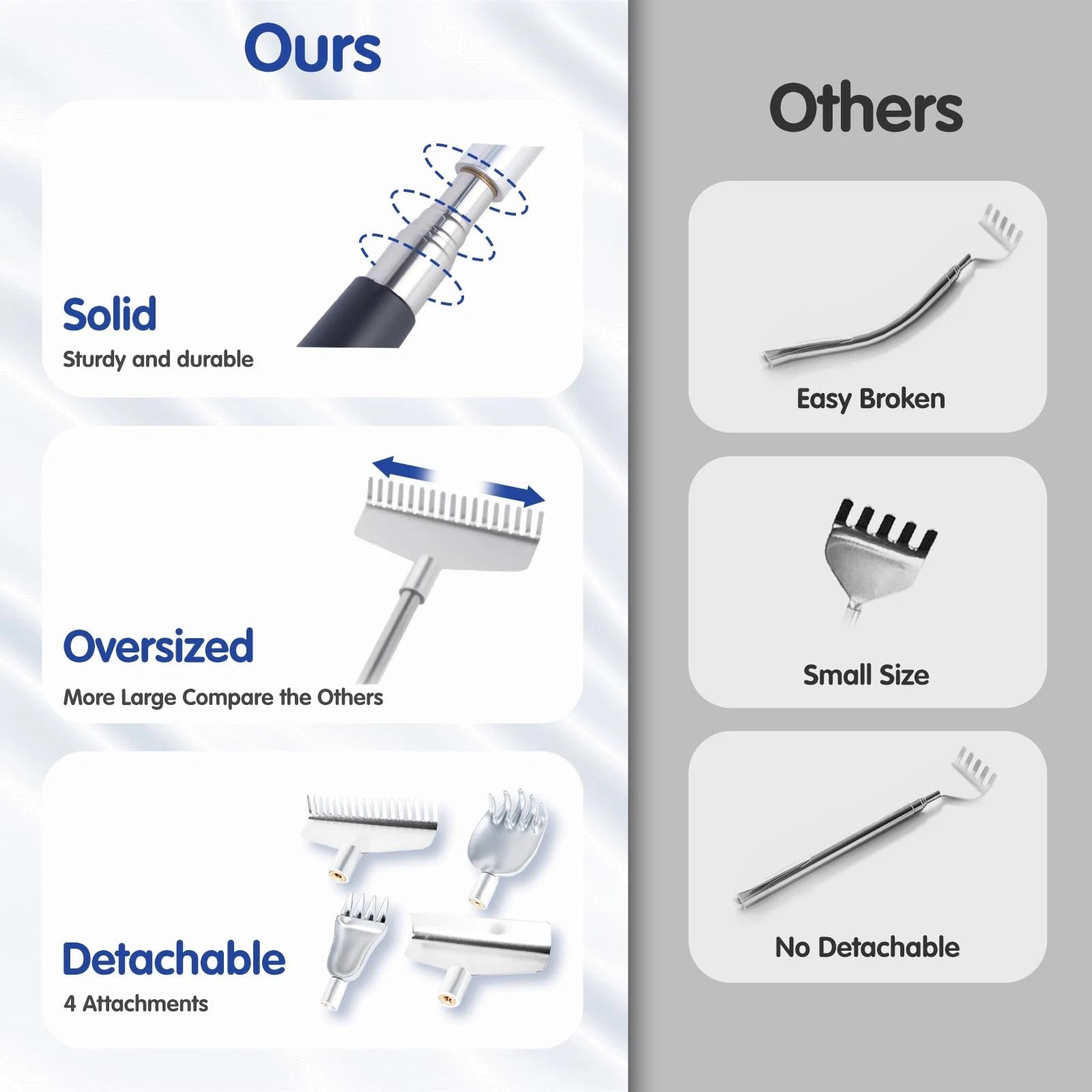 Oversized Back Scratcher Detachable Backscratchers Extendable with Extra Larg...