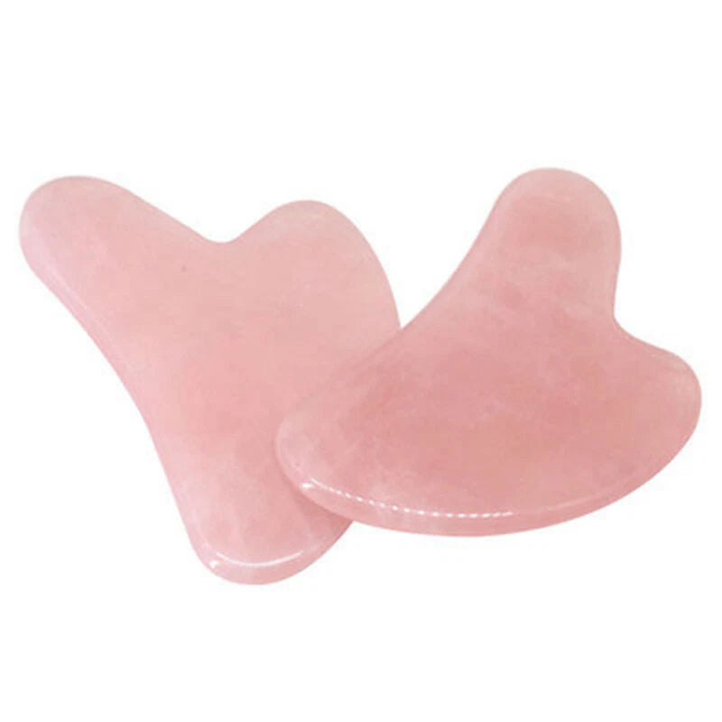 Natural Gua Sha Board Rose Quartz Face Massager Jade Stone Facial Body Scraper