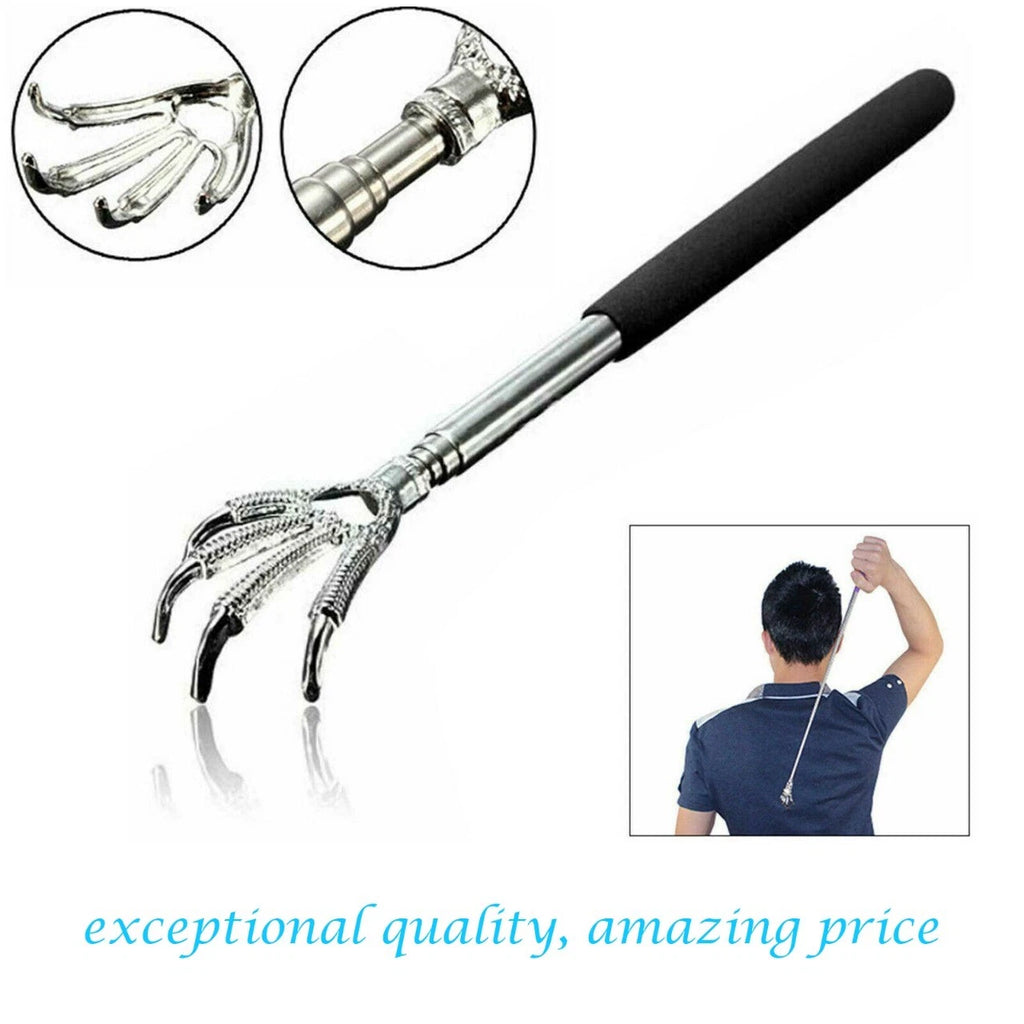 EAGLECLAW METAL BACK SCRATCHER BLACK TELESCOPIC EXTENDABLE MASSAGER UK STOCK
