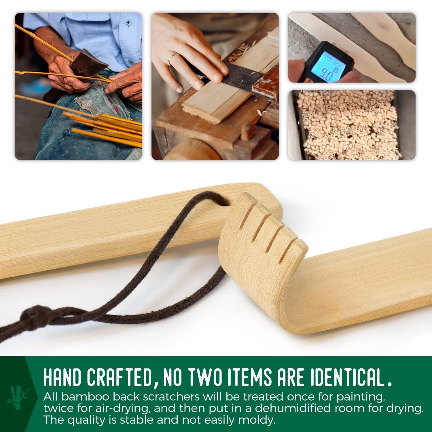 4 Pack Long Bamboo Wood Back Scratcher Provide Instant Relief from Itching