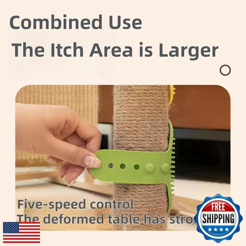 4-Pack Silicone Cat Scratcher and Massager – Adjustable Pet Scratch Pads for