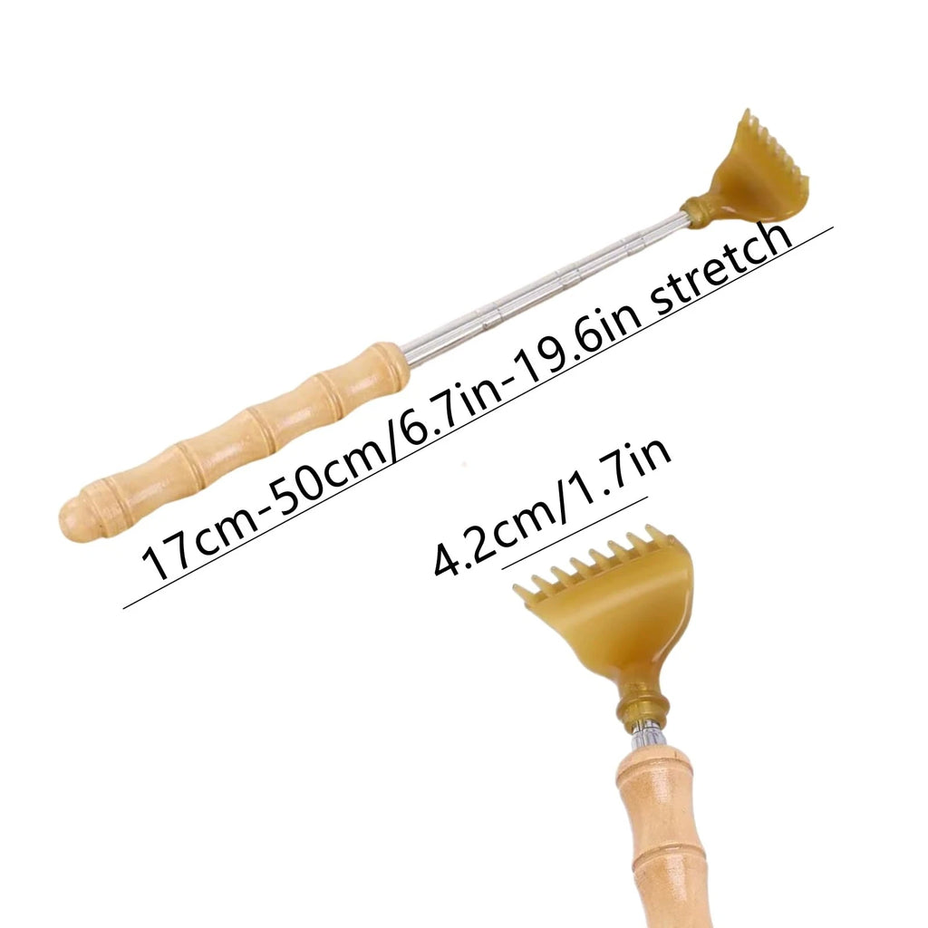 2 Pcs Telescoping Bamboo Backscratcher - Portable Extendable Body Scratcher f...