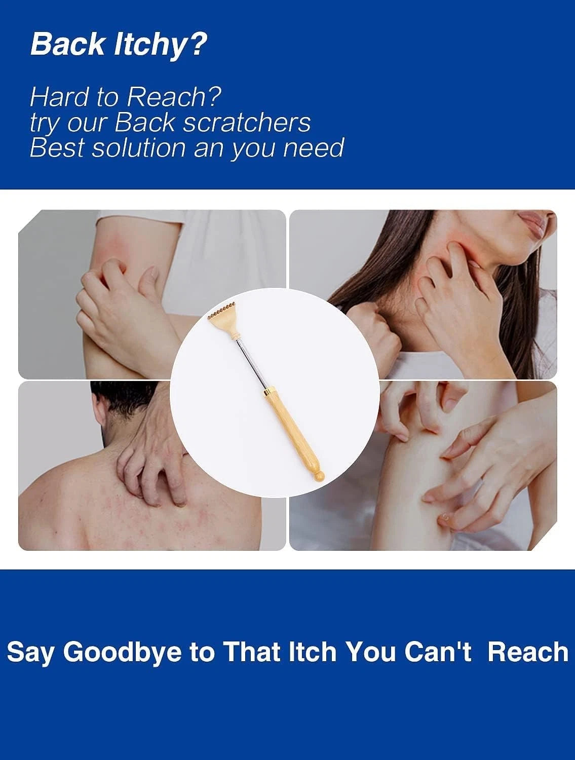 Back Scratcher, Classic Portable Extendable Bamboo Back Scratcher for Men Wom...