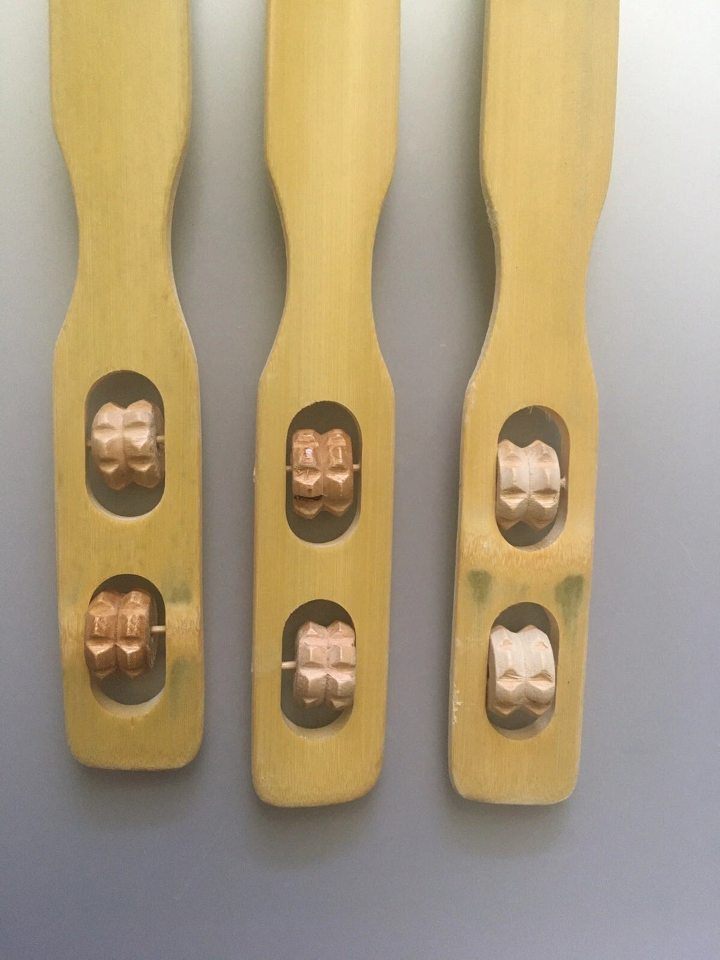 3Pcs Bamboo Wooden Itch Therapeutic Relaxer Back Scratcher w/ Massage Rollers US