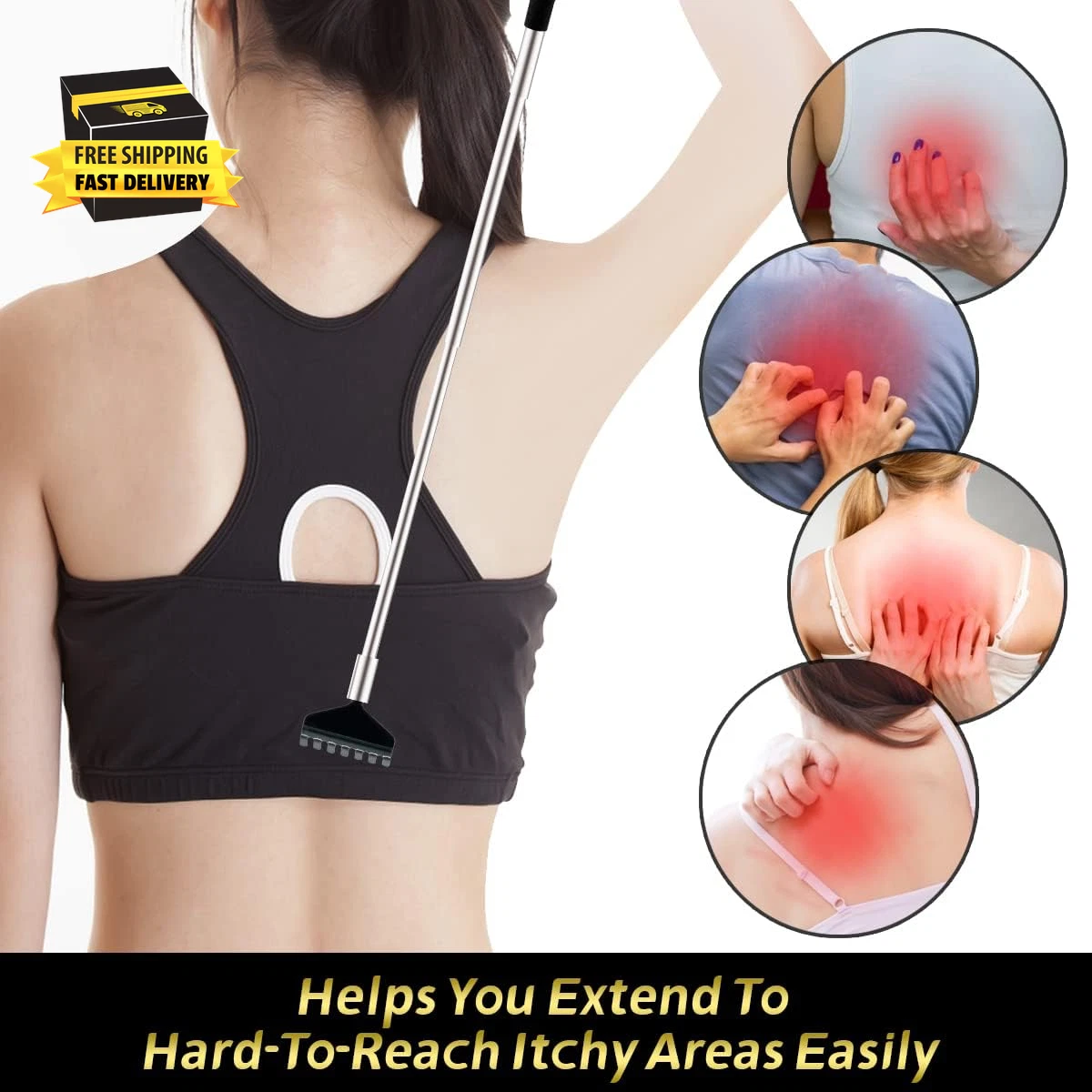 Back Scratcher 3 Pack Different Design Stainless Telescopic Back Scratchers with