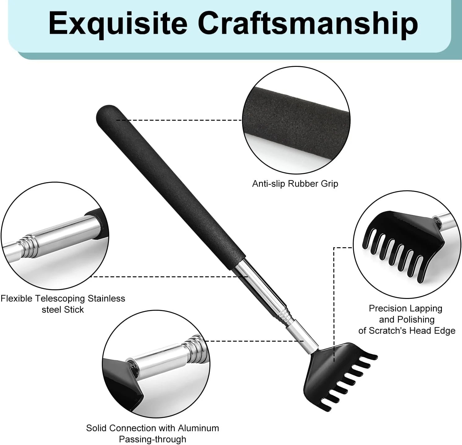 2 Pack Portable Extendable Back Scratcher -  Back Scratchers for Adults Back Mas