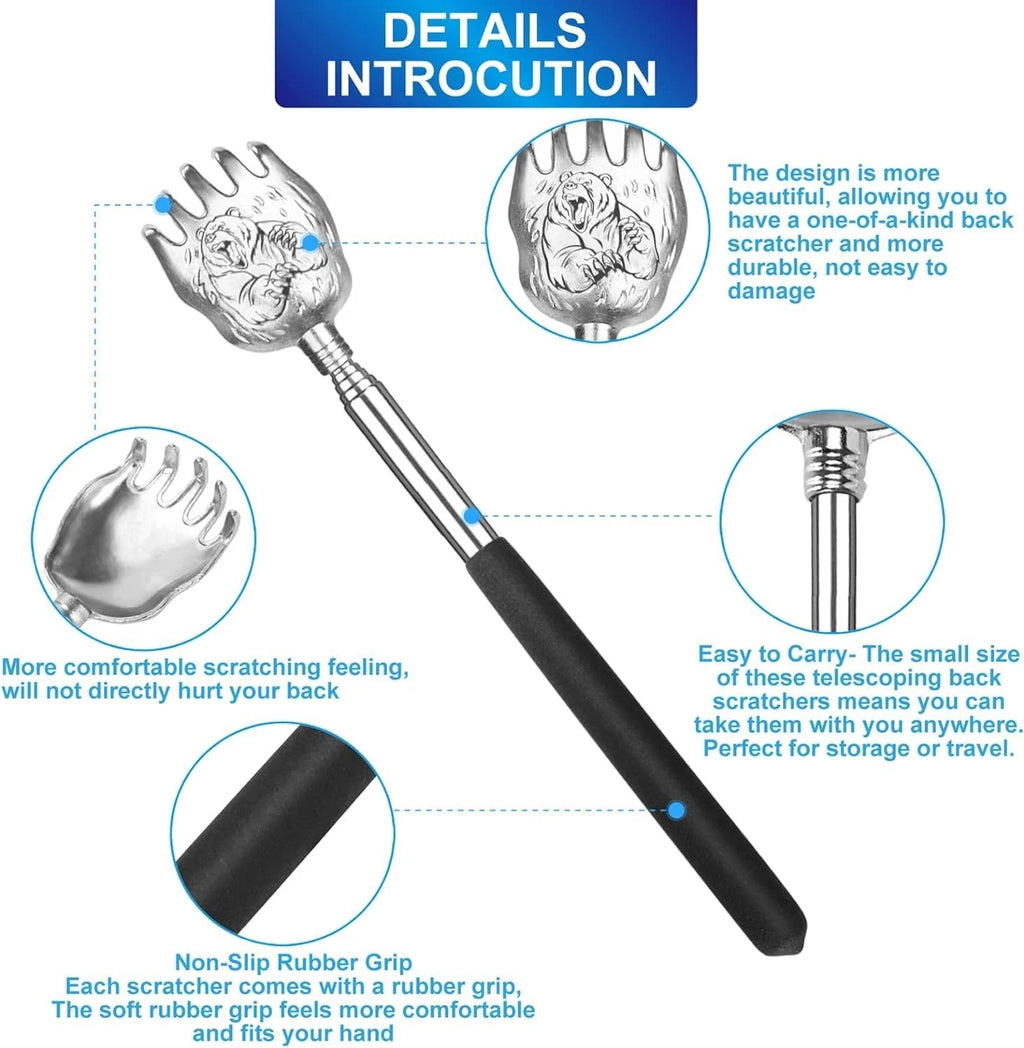 Oversized Back Scratcher Gift Set, 2 Pack Portable Extendable Stainless Steel...