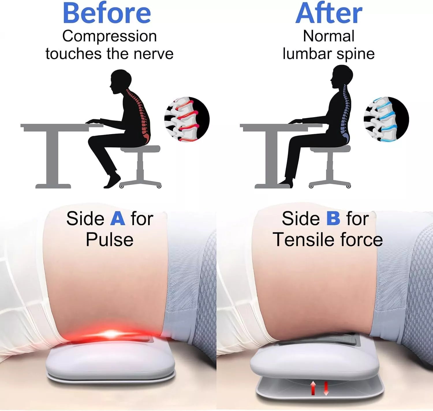 Electric Lumbar Traction Massager Adjustable Vibration Massager Waist Spine