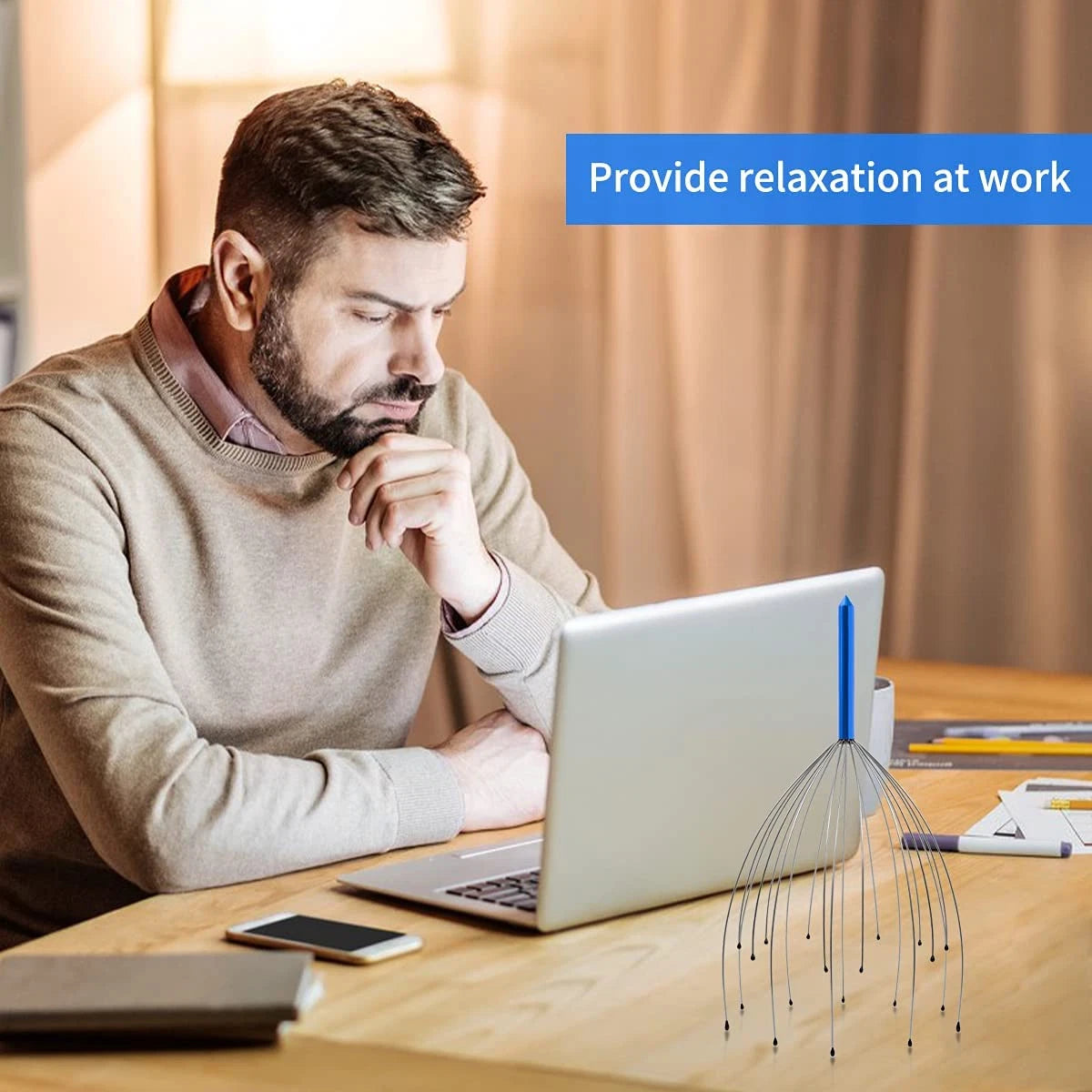 2 Pack Scalp Massager, 20 Fingers Head Massager, Handheld Head Scratcher, Klsaz