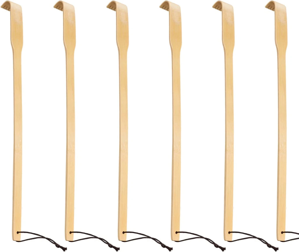 Renook Back Scratcher, 16.5In Pack of 6, Traditional Finger-Like Bamboo Wooden