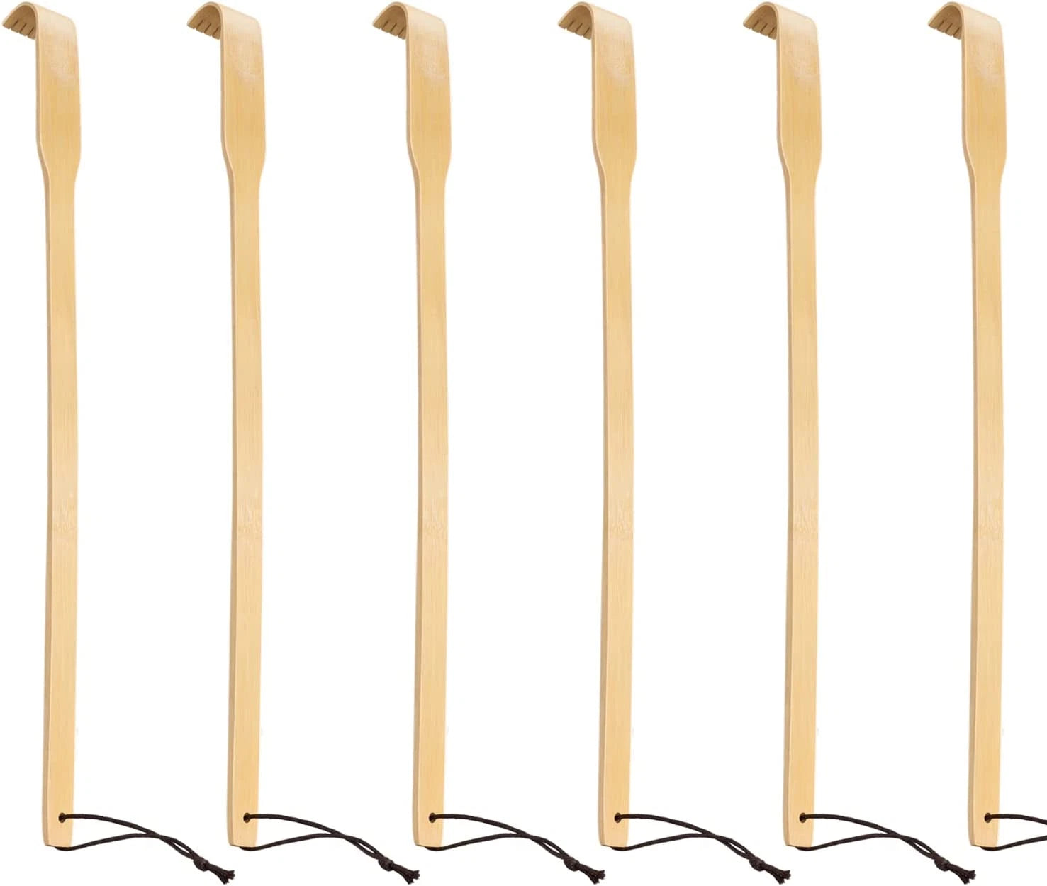 Renook Back Scratcher, 16.5In Pack of 6, Traditional Finger-Like Bamboo Wooden