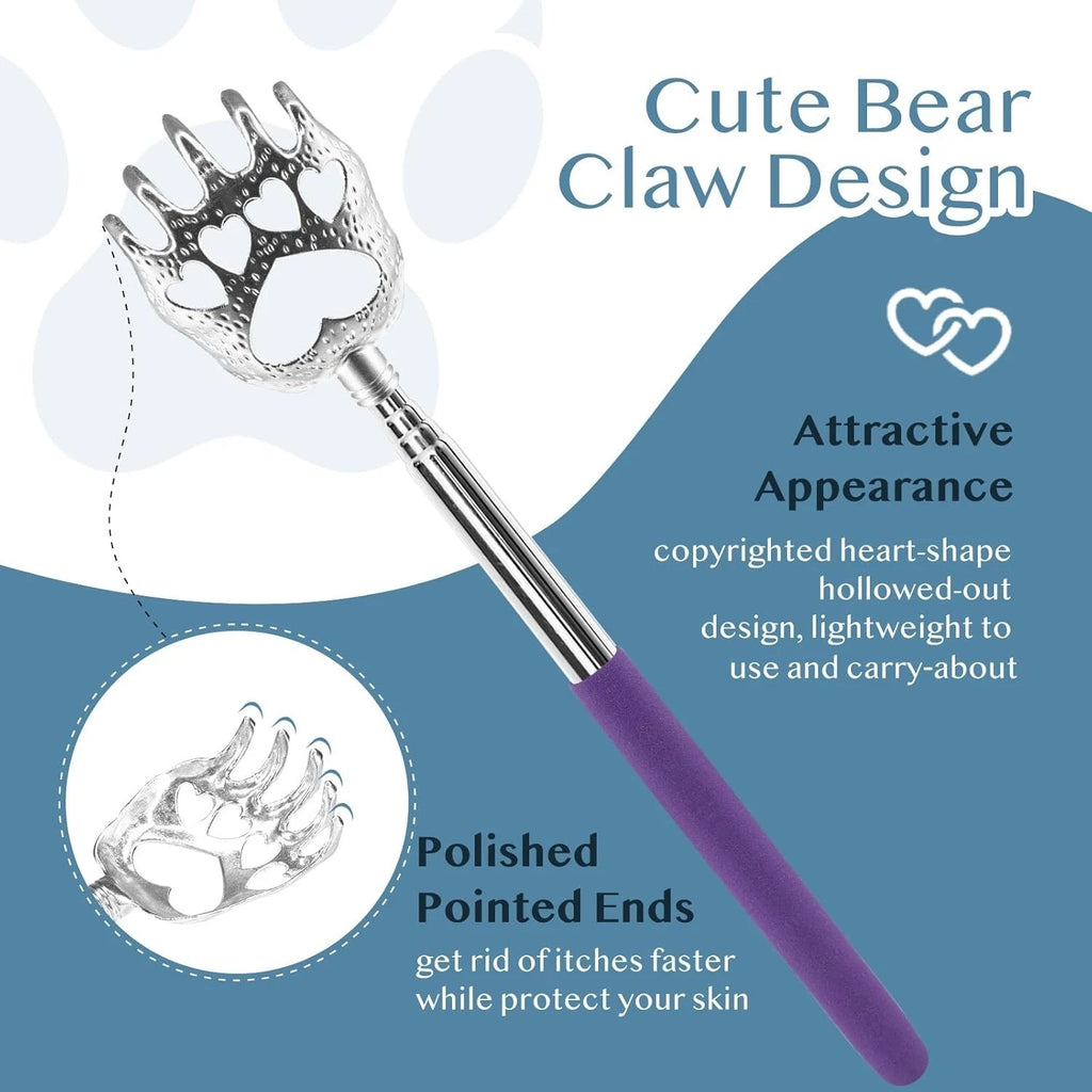 Stainless Steel & Rubber Bear Claw Back Scratchers – Travel-Friendly Design