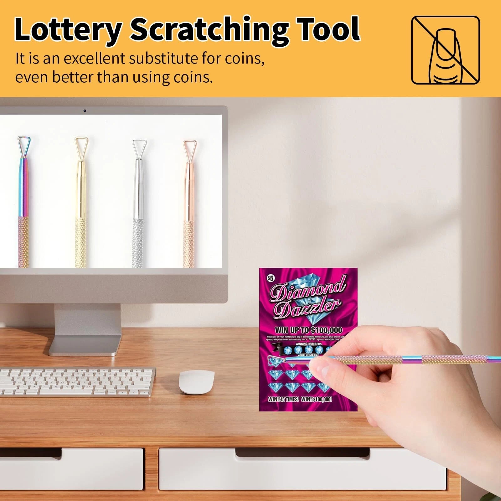4 Pcs Metal Lotto Scratcher Label Scraper Lottery Ticket Scratcher Tool