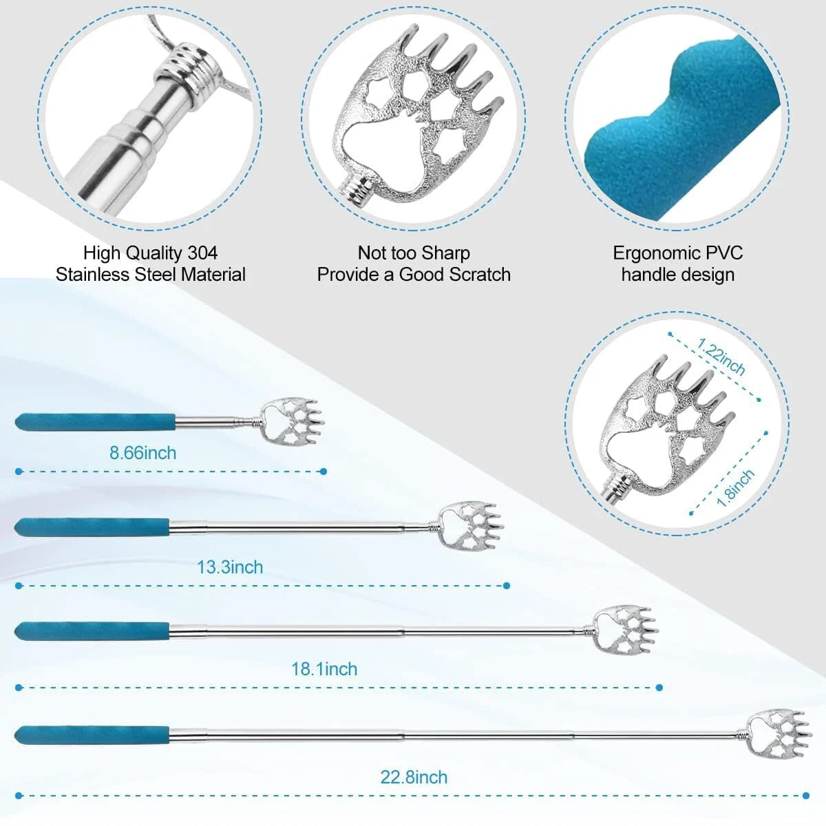 Yeipis 3 Pack Different Back Scratcher Metal Portable Telescoping Back scratcher