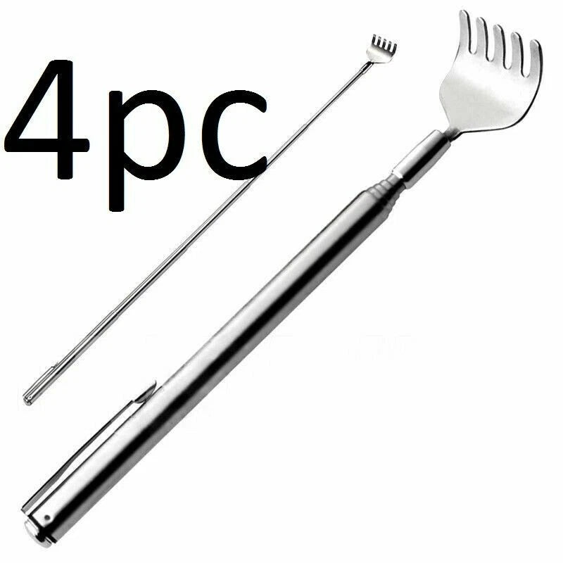 4 pcs Extendable Metal Back Scratcher Portable Telescopic - Clip Pen Design
