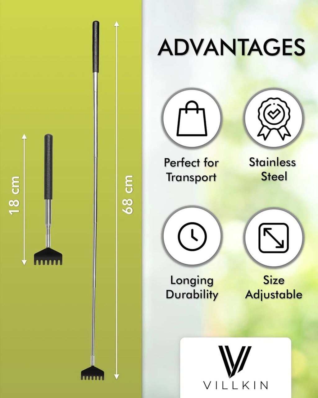 Stainless Steel 2-Pack Telescopic Back Scratcher